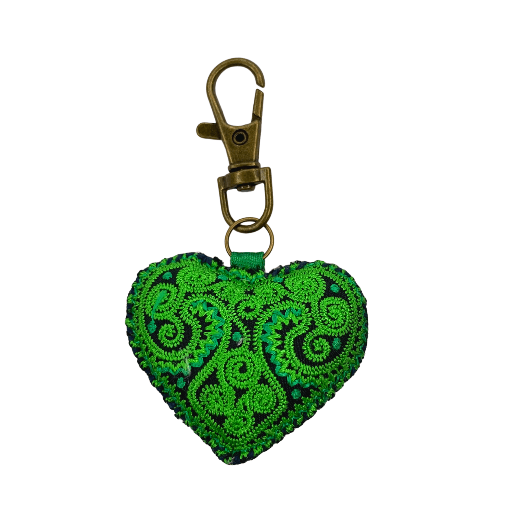 Heart Hmong Embroidered Zipper Pull | Keychain - Thailand Zipper Pulls La Vie Bien Heart Hmong Embroidered Zipper Pull | Keychain - Thailand