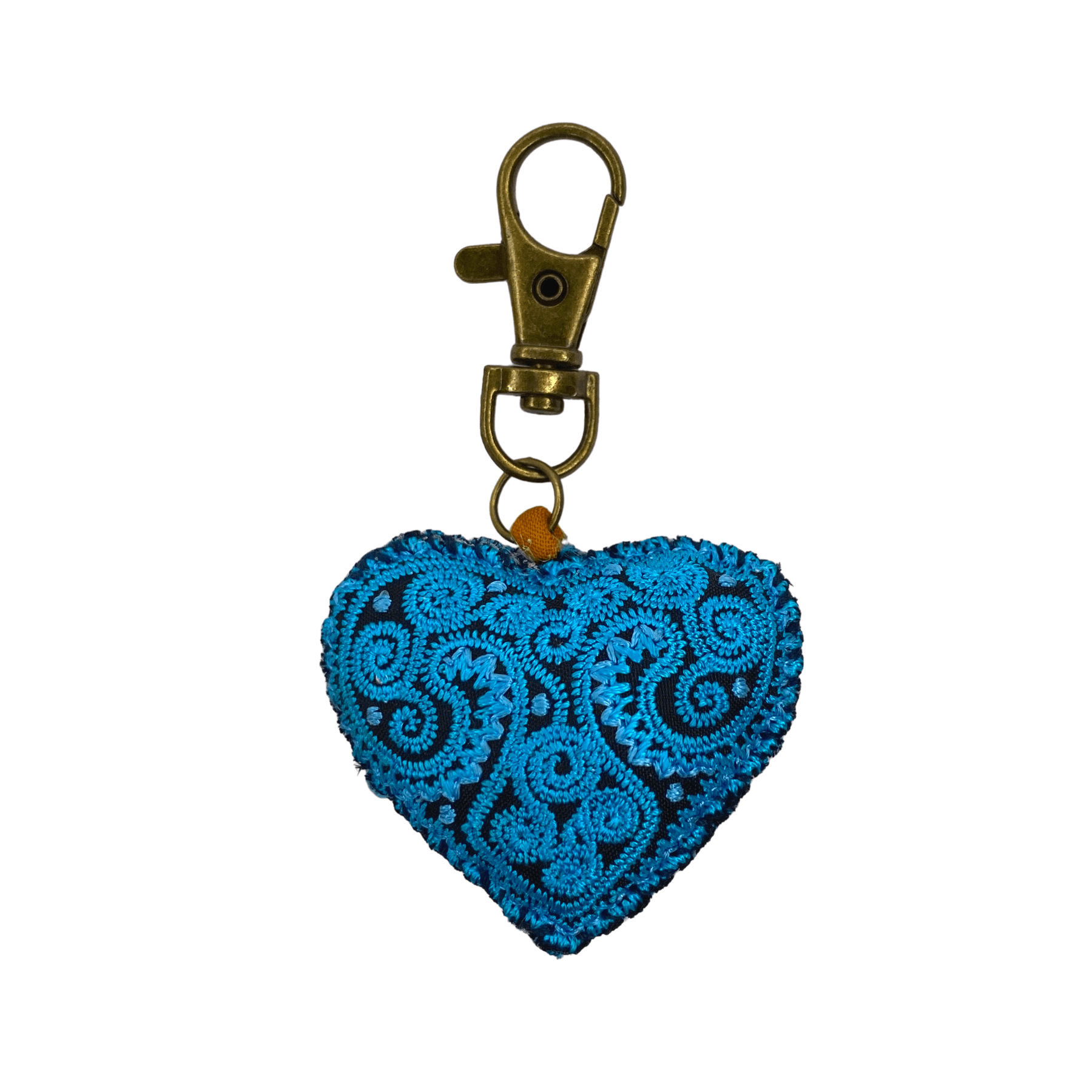 Heart Hmong Embroidered Zipper Pull | Keychain - Thailand Zipper Pulls La Vie Bien Heart Hmong Embroidered Zipper Pull | Keychain - Thailand