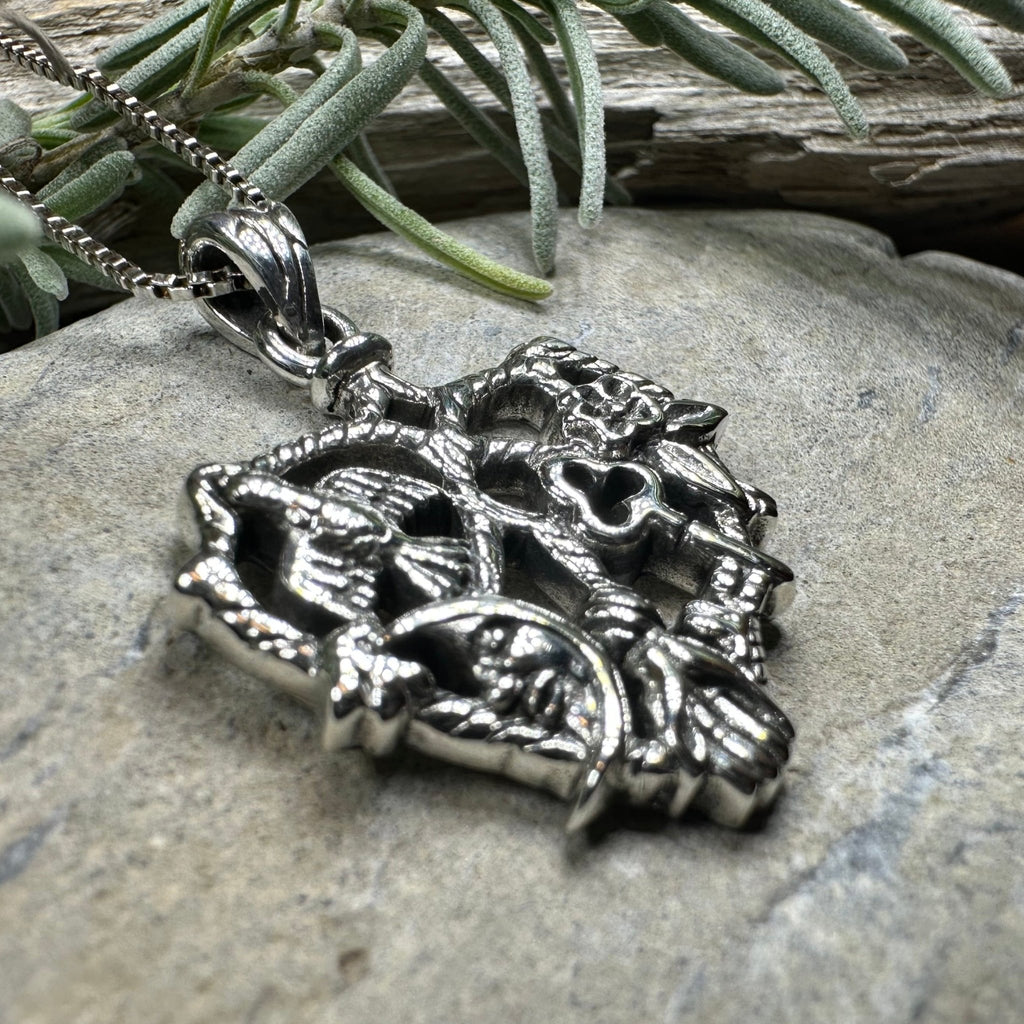 Heart Italian Cimaruta Pendant in Sterling Silver Pendant La Vie Bien Heart Italian Cimaruta Pendant in Sterling Silver