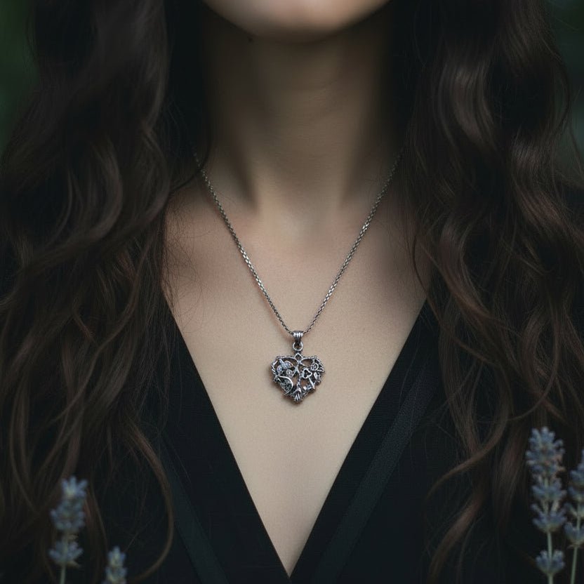 Heart Italian Cimaruta Pendant in Sterling Silver Pendant La Vie Bien Heart Italian Cimaruta Pendant in Sterling Silver