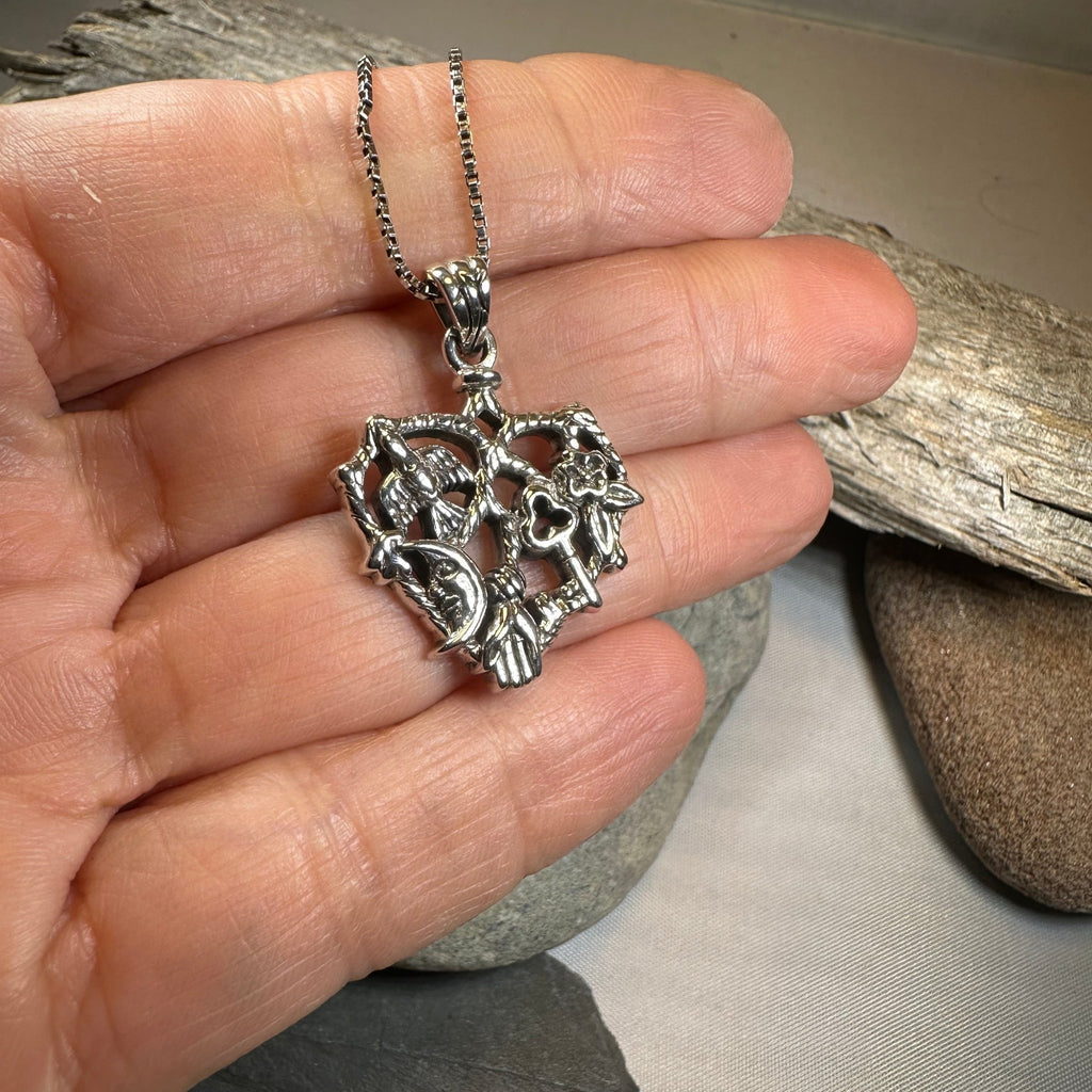 Heart Italian Cimaruta Pendant in Sterling Silver Pendant La Vie Bien Heart Italian Cimaruta Pendant in Sterling Silver