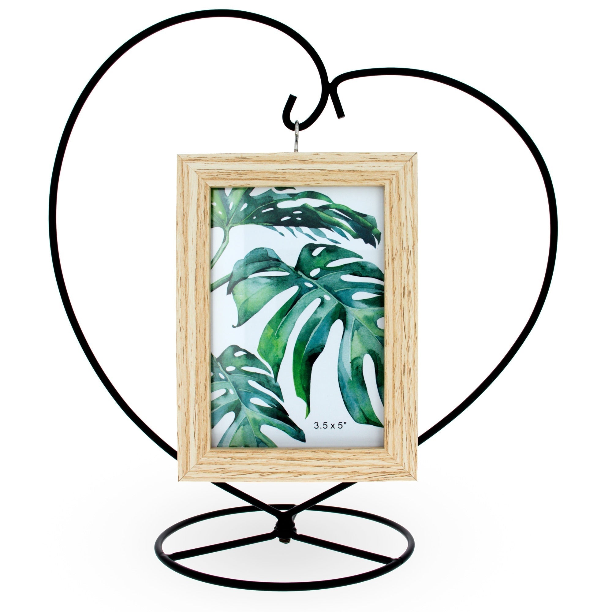 Heart-Shaped Hanging Photo Picture Frame and Black Metal Ornament Stand 9.75 Inches Ornament Stands La Vie Bien Heart-Shaped Hanging Photo Picture Frame and Black Metal Ornament Stand 9.75 Inches