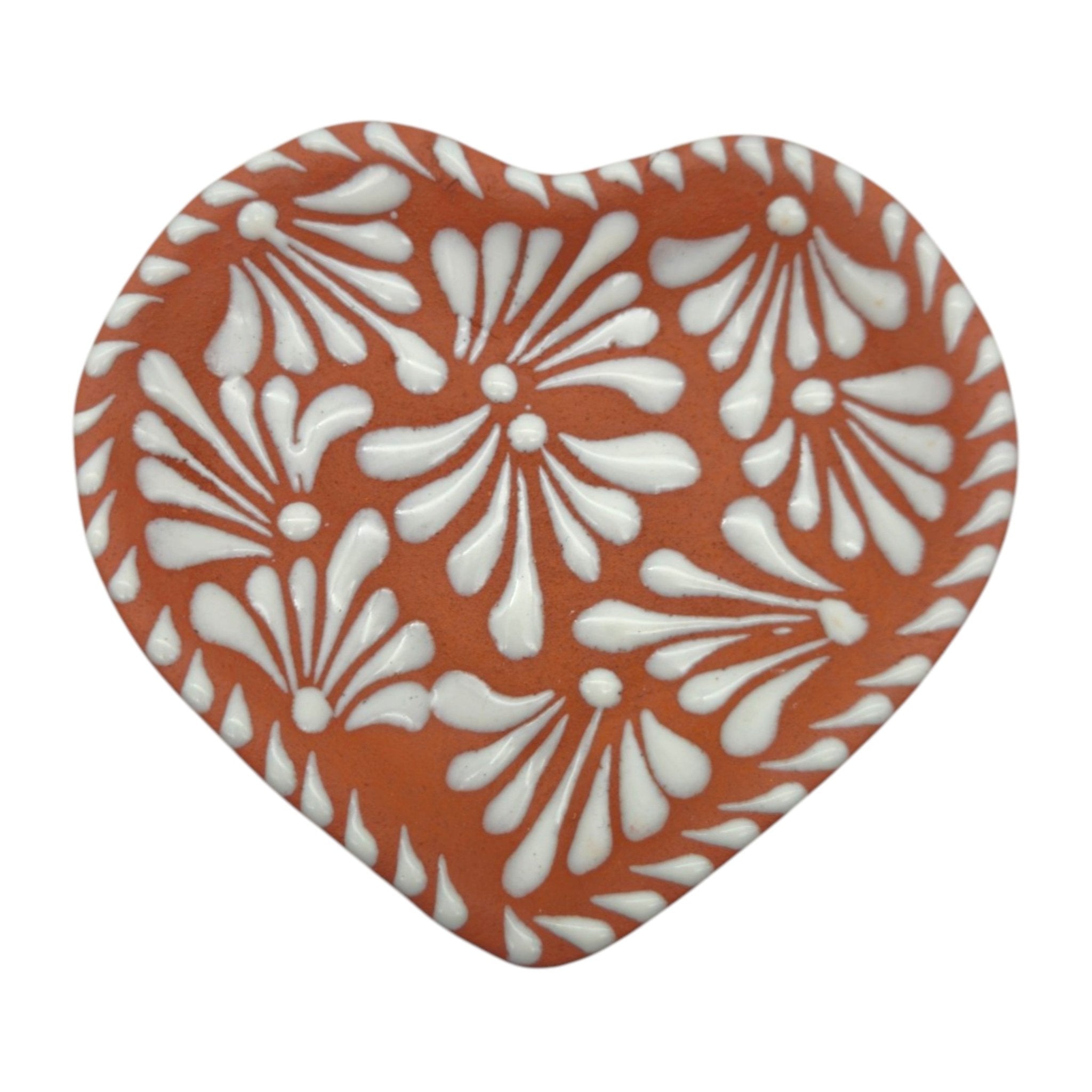 Heart-Shaped Talavera Mug Set | Brown & White Coffee Cup & Plate Talavera Mug La Vie Bien Heart-Shaped Talavera Mug Set | Brown & White Coffee Cup & Plate