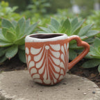 Heart-Shaped Talavera Mug Set | Brown & White Coffee Cup & Plate Talavera Mug La Vie Bien Heart-Shaped Talavera Mug Set | Brown & White Coffee Cup & Plate