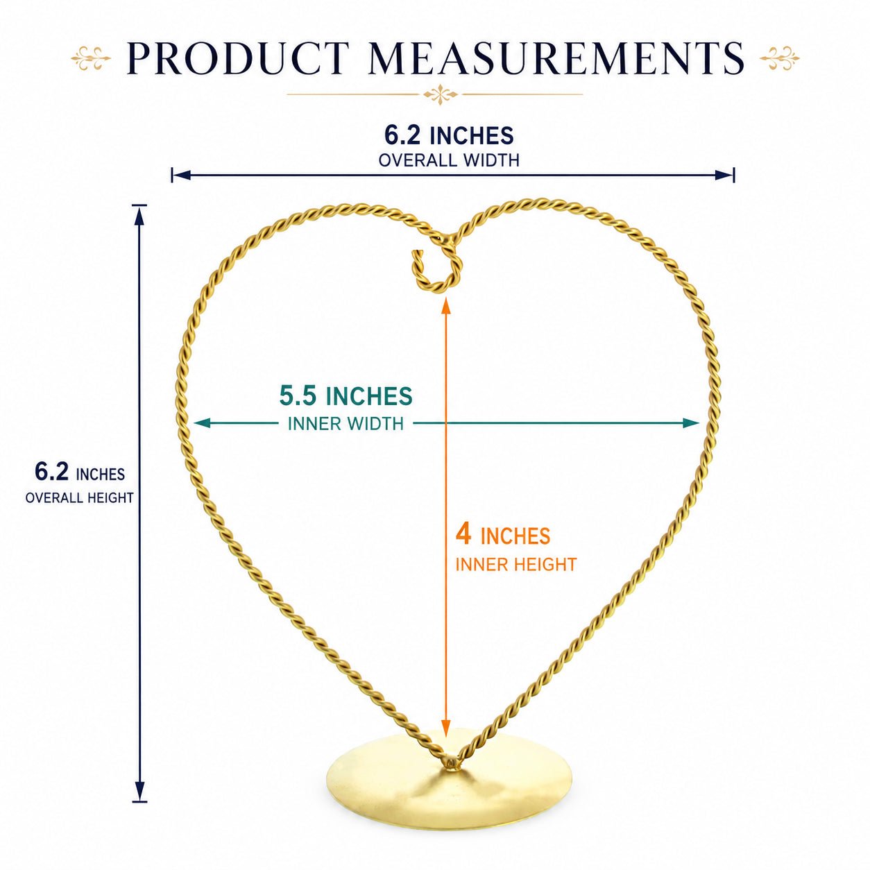 Heart-Shaped Twisted Gold Metal Ornament Display Stand 6.2 Inches Ornament Stands La Vie Bien Heart-Shaped Twisted Gold Metal Ornament Display Stand 6.2 Inches