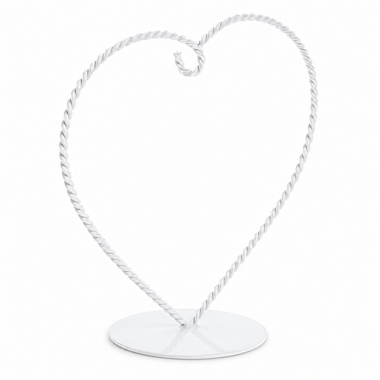 Heart-Shaped Twisted White Painted Metal Ornament Display Stand 6.2 Inches Ornament Stands La Vie Bien Heart-Shaped Twisted White Painted Metal Ornament Display Stand 6.2 Inches