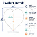 Heart-Shaped Twisted White Painted Metal Ornament Display Stand 6.2 Inches Ornament Stands La Vie Bien Heart-Shaped Twisted White Painted Metal Ornament Display Stand 6.2 Inches