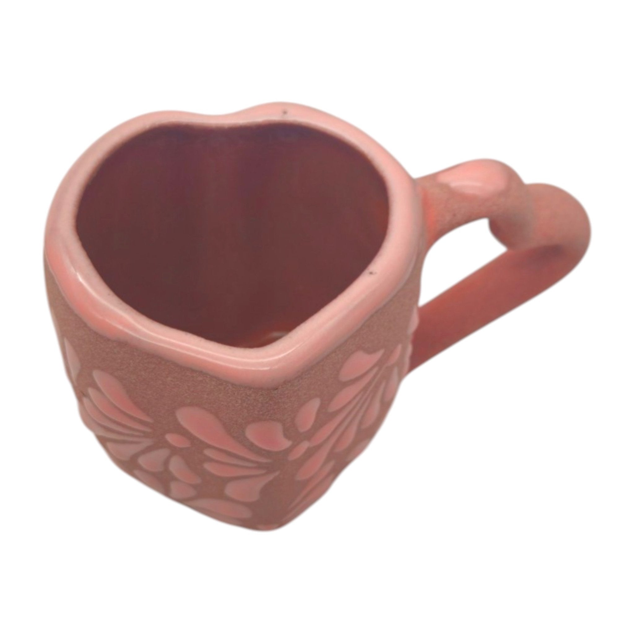 Heart Talavera Mug & Saucer Set | Pink Ceramic Coffee Cup Talavera Mug La Vie Bien Heart Talavera Mug & Saucer Set | Pink Ceramic Coffee Cup