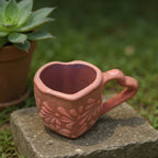 Heart Talavera Mug & Saucer Set | Pink Ceramic Coffee Cup Talavera Mug La Vie Bien Heart Talavera Mug & Saucer Set | Pink Ceramic Coffee Cup