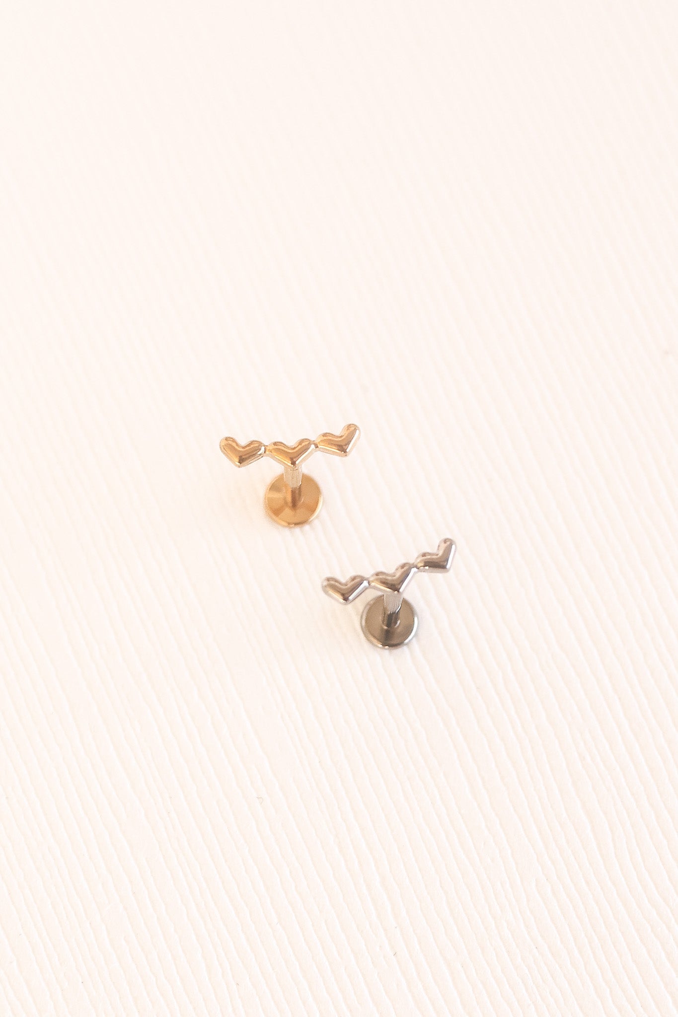 Heart Trio Flat Back Stud La Vie Bien Heart Trio Flat Back Stud