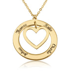 Heart Within Circle Necklace With Engraved Name La Vie Bien Heart Within Circle Necklace With Engraved Name