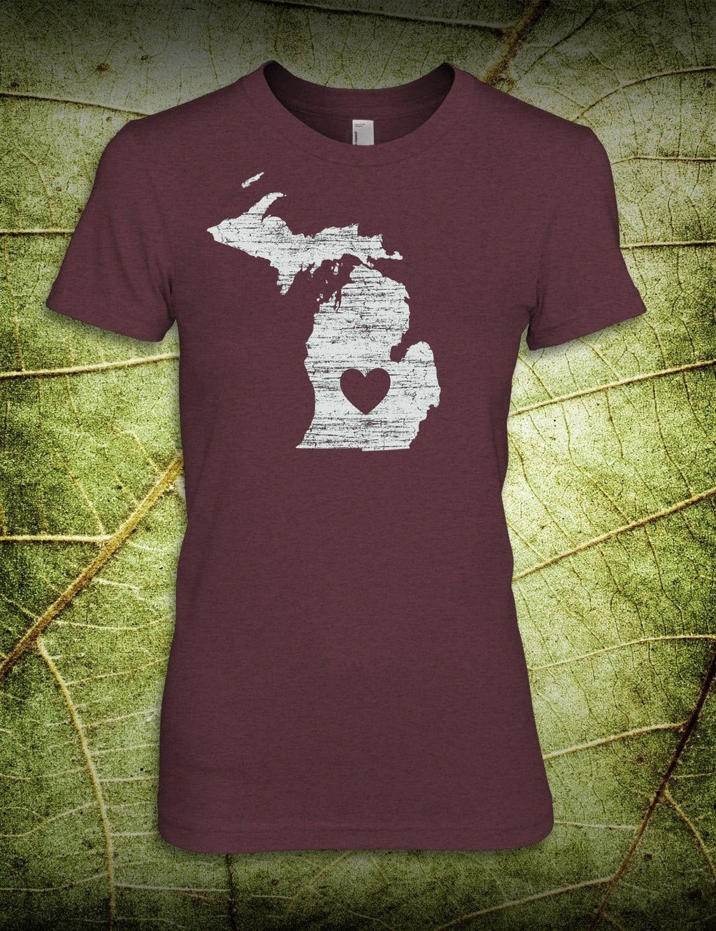 Heart - Women's - Heather Maroon by The Michigan Outfitter