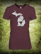 Heart - Women's - Heather Maroon by The Michigan Outfitter