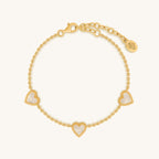 Heartfelt Gratitude Mother of Pearl Heart Gold Bracelet by Karma and Luck