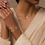 Heartfelt Gratitude Mother of Pearl Heart Gold Bracelet by Karma and Luck