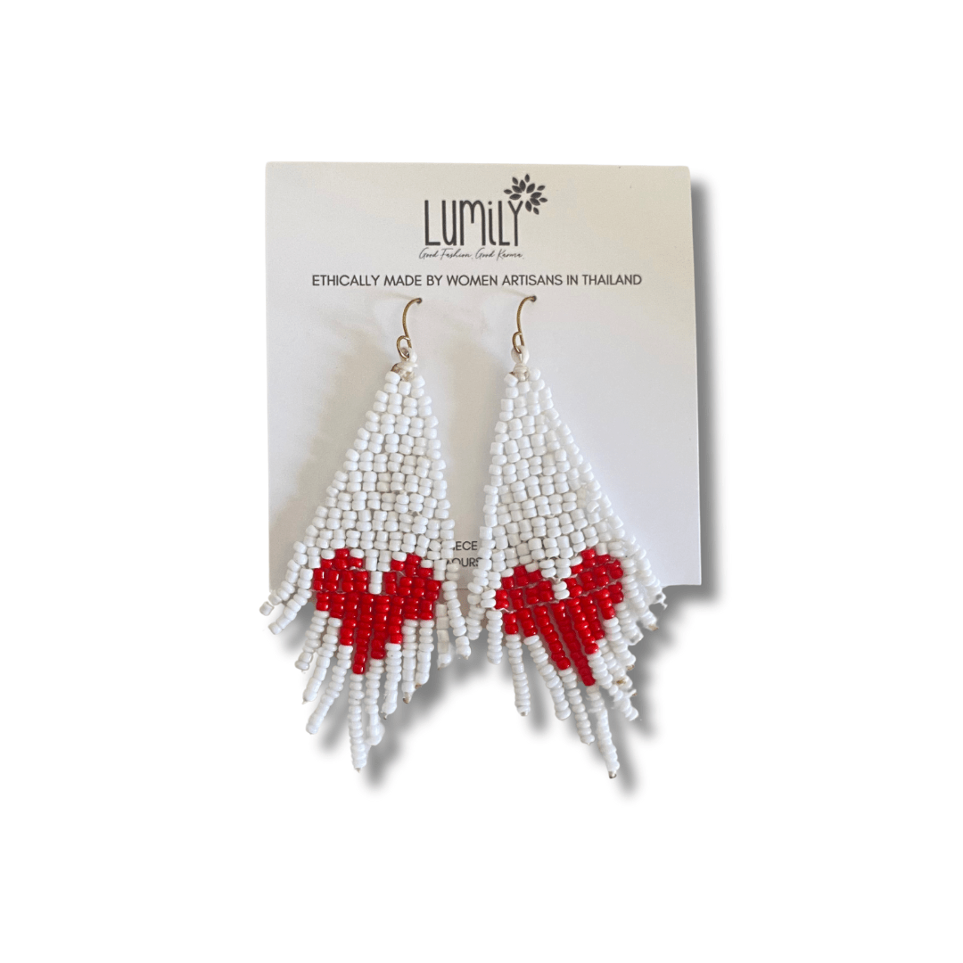 Heartfelt Valentine's Day Seed Bead Earrings - Thailand Earrings La Vie Bien Heartfelt Valentine's Day Seed Bead Earrings - Thailand