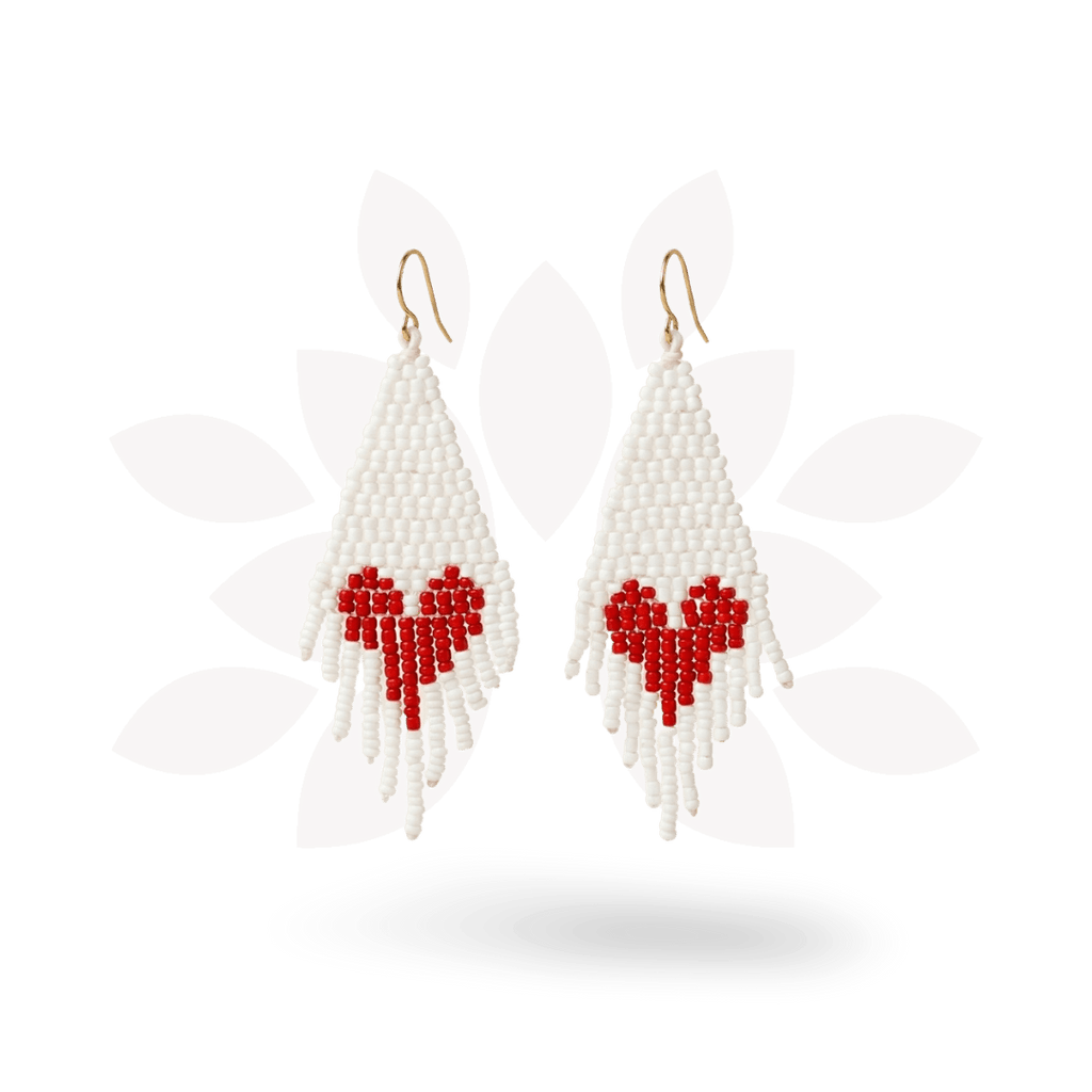 Heartfelt Valentine's Day Seed Bead Earrings - Thailand Earrings La Vie Bien Heartfelt Valentine's Day Seed Bead Earrings - Thailand