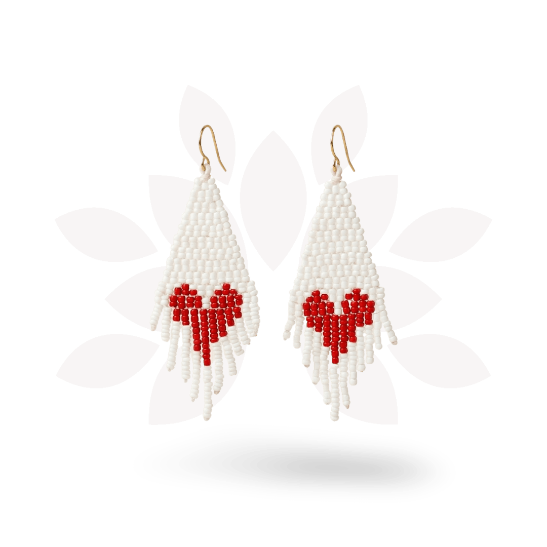 Heartfelt Valentine's Day Seed Bead Earrings - Thailand Earrings La Vie Bien Heartfelt Valentine's Day Seed Bead Earrings - Thailand
