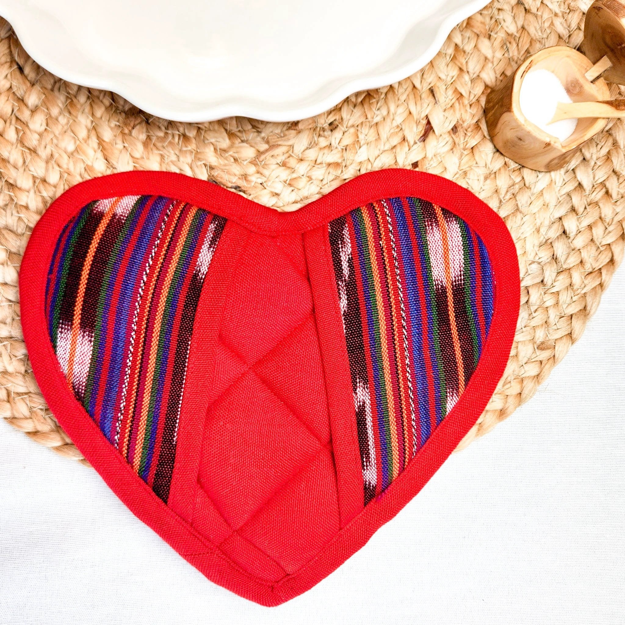 Festive Heart Pot Holder by Upavim Crafts