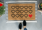 Hearts Doormat, Outdoor by Nickel Designs Custom Doormats