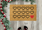 Hearts Doormat, Outdoor by Nickel Designs Custom Doormats