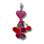 Hearts Pom Pom Zipper Pull Multicolor Tassel - Thailand Zipper Pulls La Vie Bien Hearts Pom Pom Zipper Pull Multicolor Tassel - Thailand