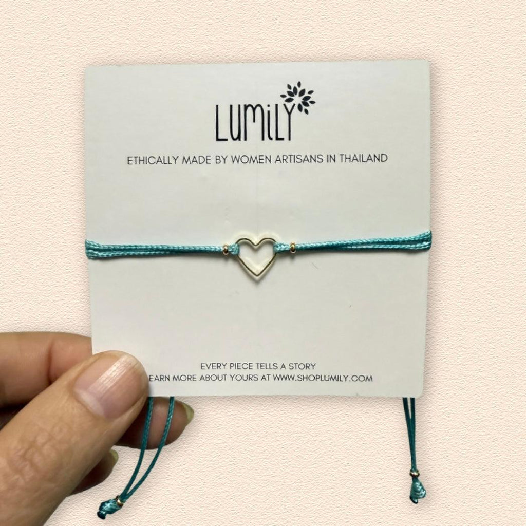 Heartstring Love Non - Tarnish Brass Heart Bracelet - Thailand Bracelets La Vie Bien Heartstring Love Non - Tarnish Brass Heart Bracelet - Thailand