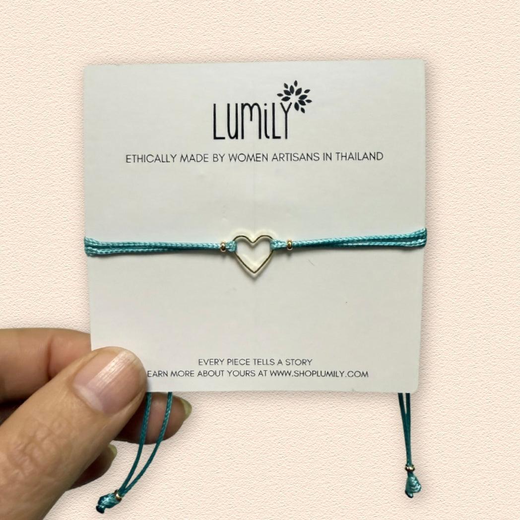 Heartstring Love Non - Tarnish Brass Heart Bracelet - Thailand Bracelets La Vie Bien Heartstring Love Non - Tarnish Brass Heart Bracelet - Thailand