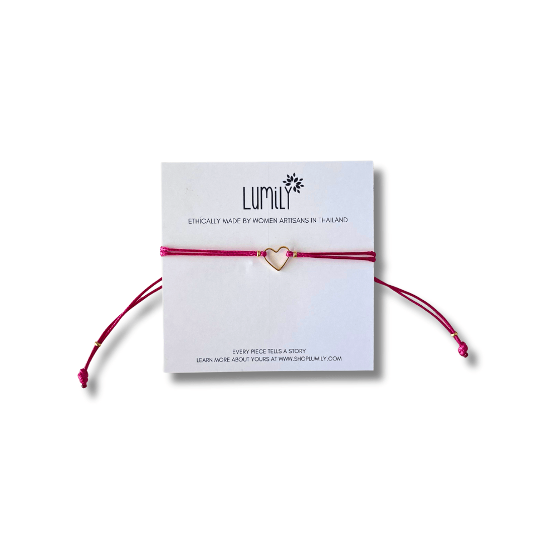 Heartstring Love Non - Tarnish Brass Heart Bracelet - Thailand Bracelets La Vie Bien Heartstring Love Non - Tarnish Brass Heart Bracelet - Thailand