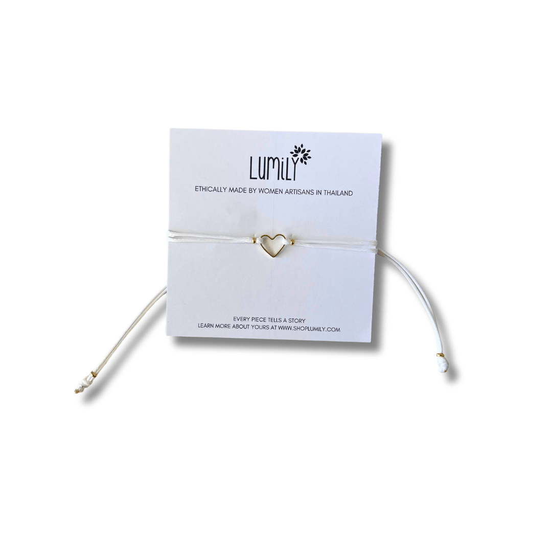 Heartstring Love Non - Tarnish Brass Heart Bracelet - Thailand Bracelets La Vie Bien Heartstring Love Non - Tarnish Brass Heart Bracelet - Thailand