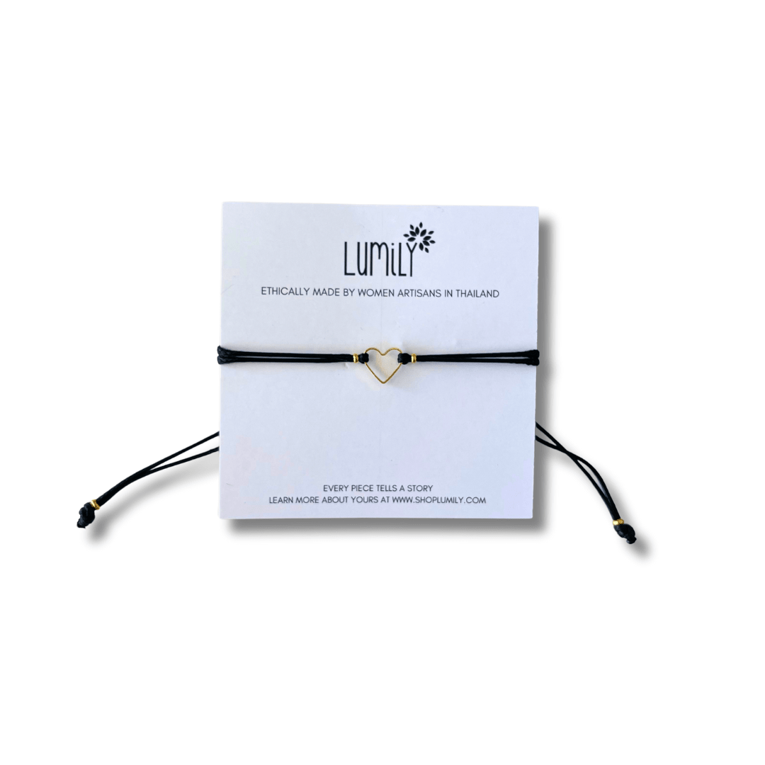 Heartstring Love Non - Tarnish Brass Heart Bracelet - Thailand Bracelets La Vie Bien Heartstring Love Non - Tarnish Brass Heart Bracelet - Thailand