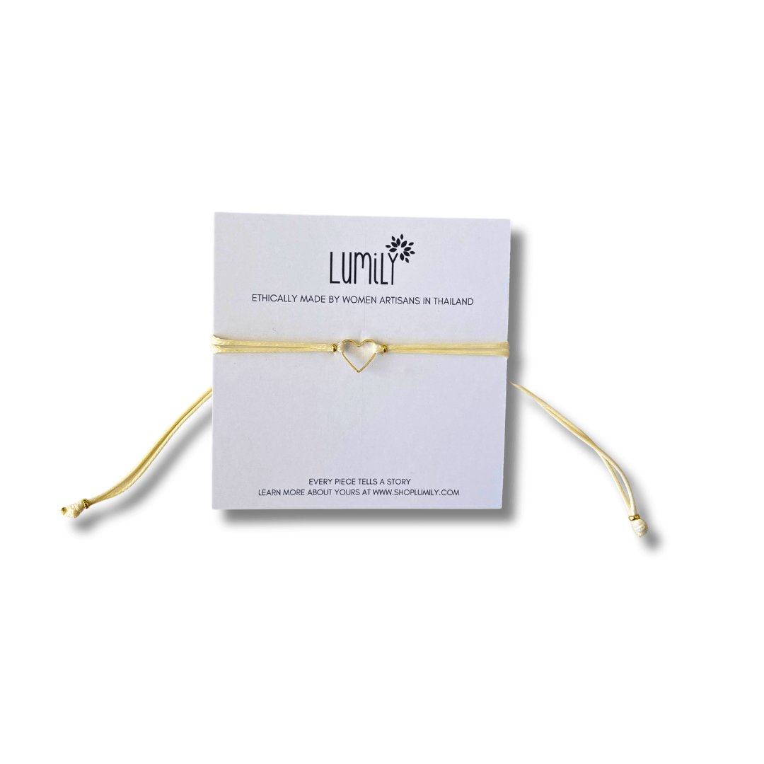 Heartstring Love Non - Tarnish Brass Heart Bracelet - Thailand Bracelets La Vie Bien Heartstring Love Non - Tarnish Brass Heart Bracelet - Thailand