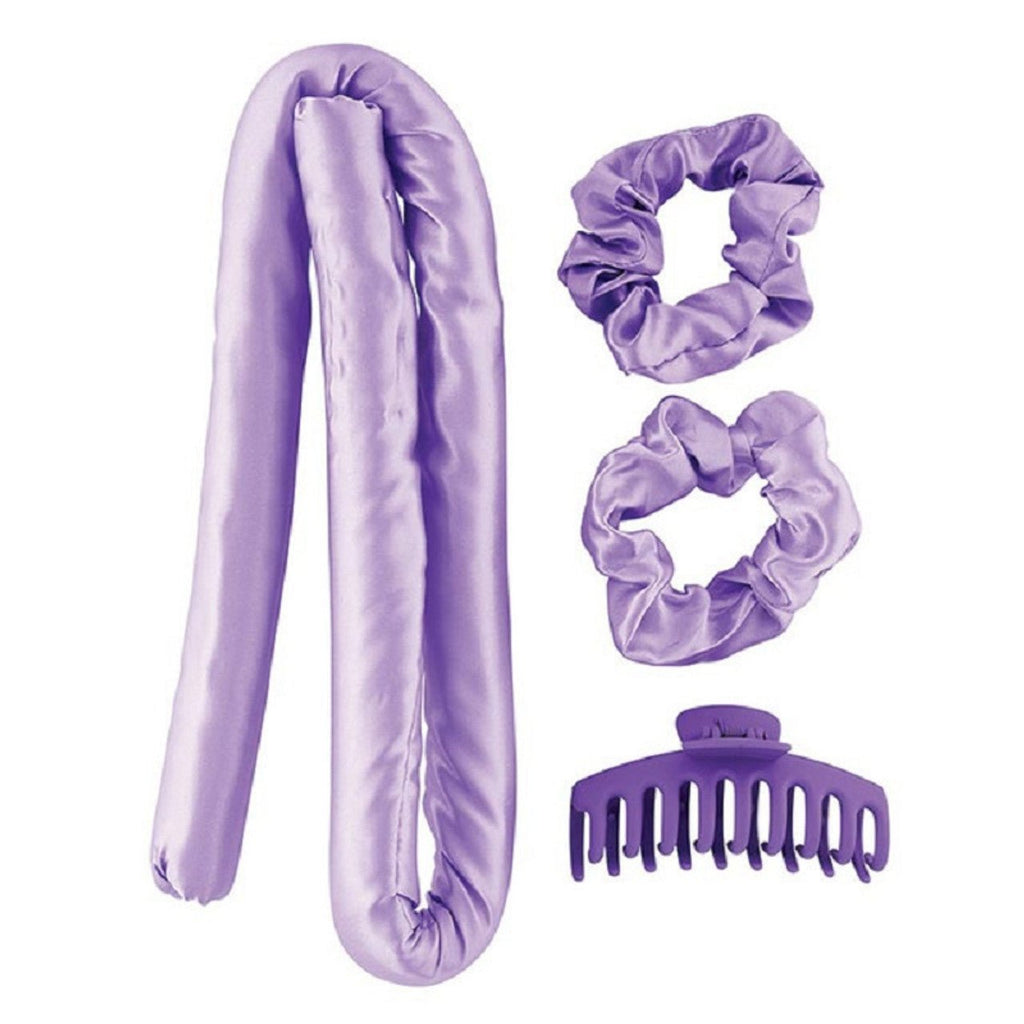 Heatless Roller Set in Purple | 4 - Piece Hair Curler Set | Hair Accessories