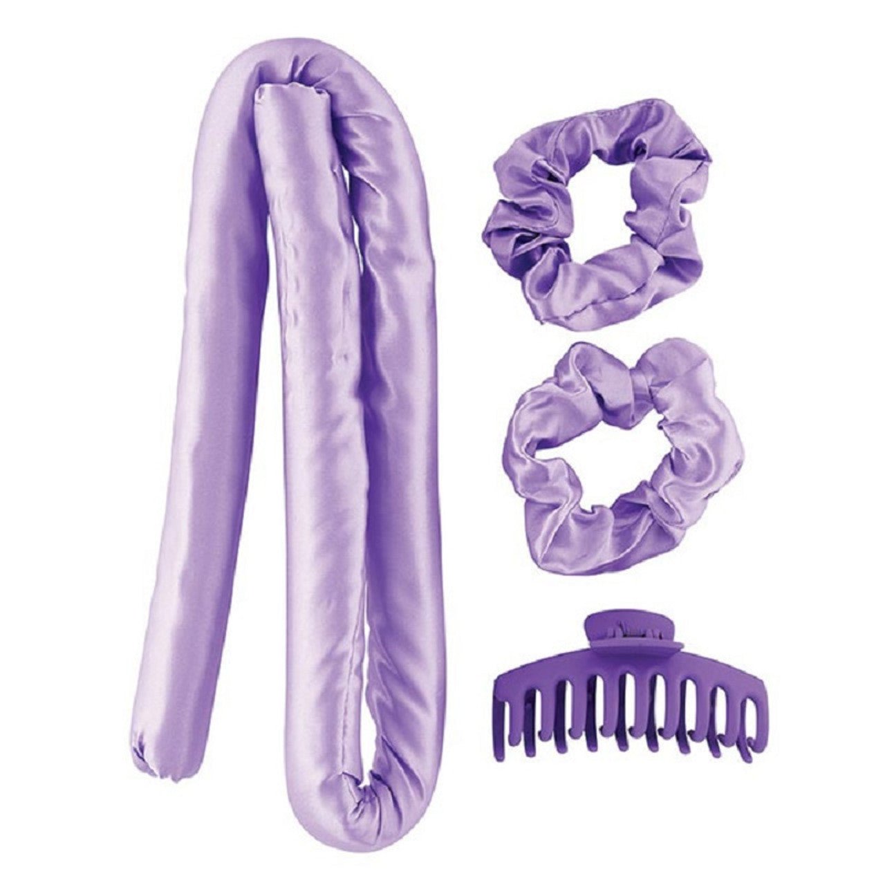 Heatless Roller Set in Purple | 4 - Piece Hair Curler Set | Hair Accessories