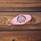 Heavily Meditated Pink Motel Keychain by Hoosier Handkerchief Company