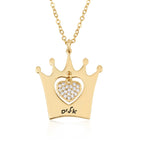 Hebrew Crown Necklace With Heart And Name La Vie Bien Hebrew Crown Necklace With Heart And Name