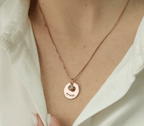 Hebrew Disk Necklace With Birthstone La Vie Bien Hebrew Disk Necklace With Birthstone