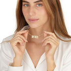 Hebrew Double Bar Necklace La Vie Bien Hebrew Double Bar Necklace