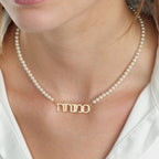 Hebrew Full Pearls Name Necklace La Vie Bien Hebrew Full Pearls Name Necklace