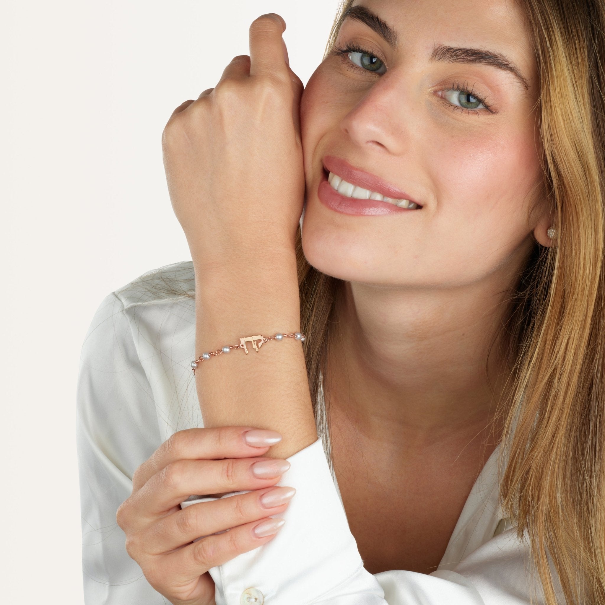 Hebrew Pearl Bracelet La Vie Bien Hebrew Pearl Bracelet