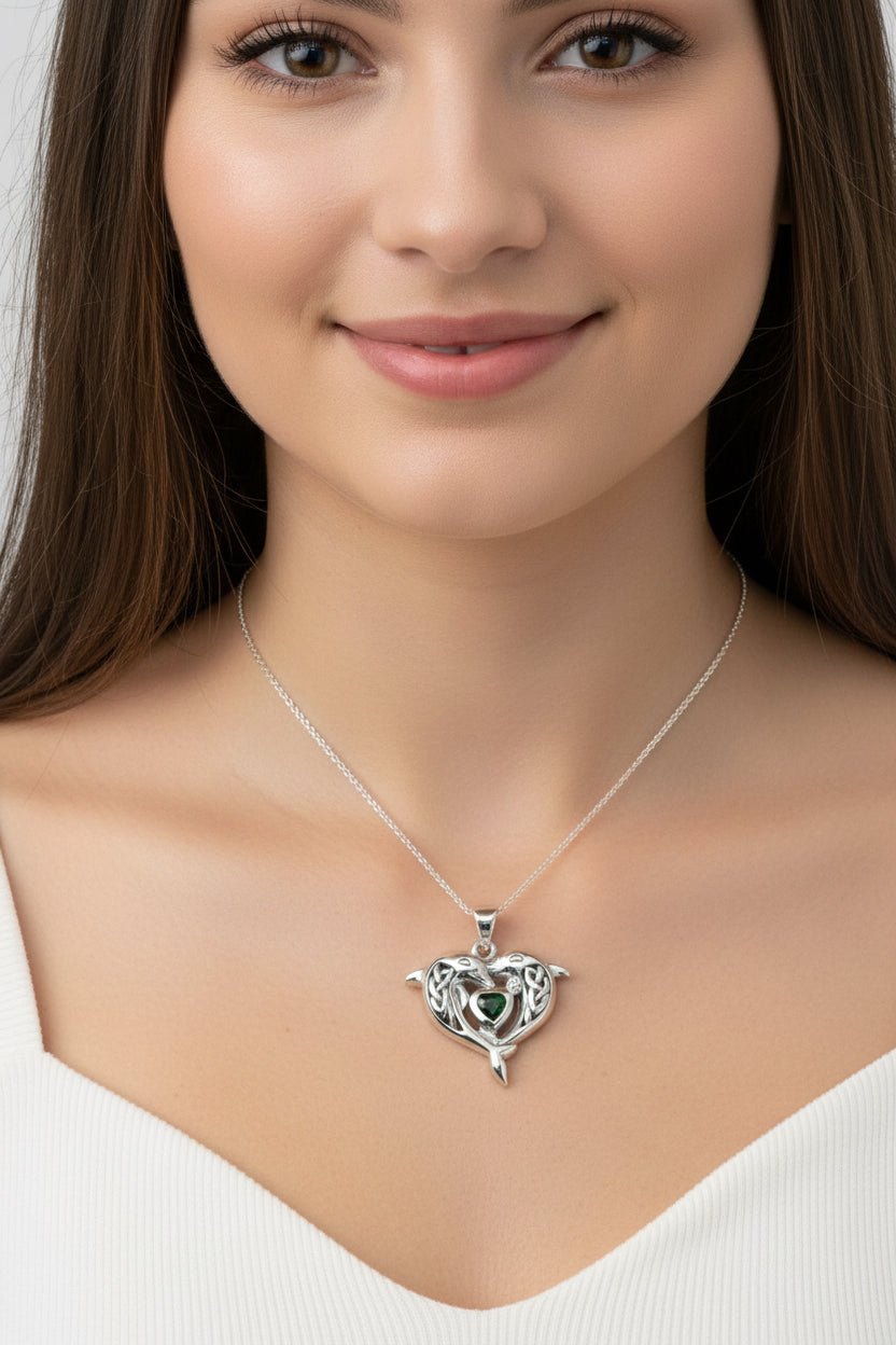 Hebrides Celtic Dolphin Necklace in Sterling Silver Pendant La Vie Bien Hebrides Celtic Dolphin Necklace in Sterling Silver