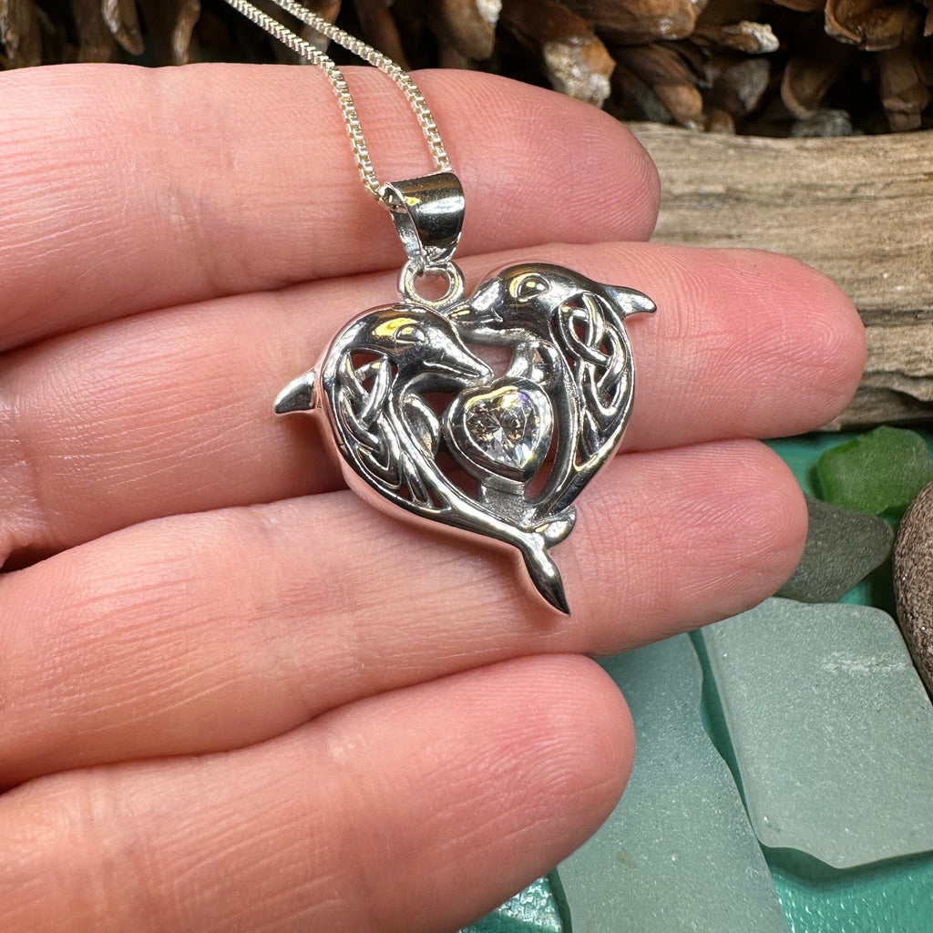 Hebrides Celtic Dolphin Necklace in Sterling Silver Pendant La Vie Bien Hebrides Celtic Dolphin Necklace in Sterling Silver