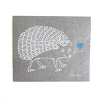 Hedgehog | White on Grey | Swedish Dishcloth Swedish Dishcloths La Vie Bien Hedgehog | White on Grey | Swedish Dishcloth