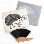 Hedgehog | White on Grey | Swedish Dishcloth Swedish Dishcloths La Vie Bien Hedgehog | White on Grey | Swedish Dishcloth