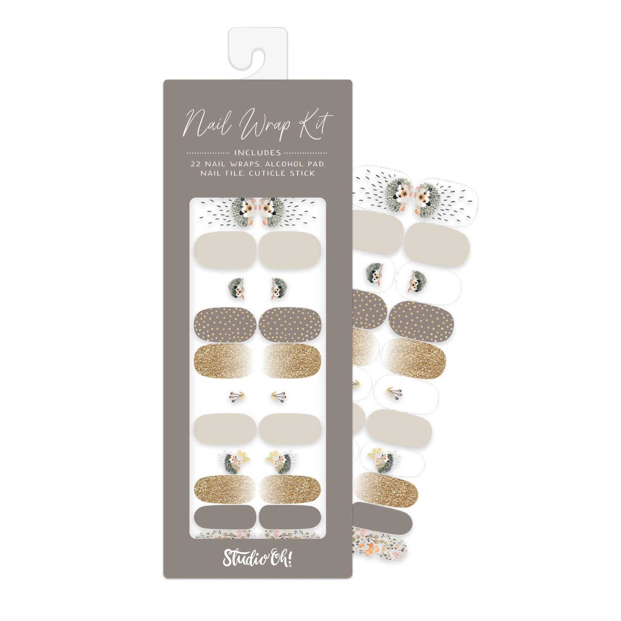 Hedgehogs Nail Wrap Kit | Porcupine Nail Care Arts Tools Accessories | On - the - go Travel Kit