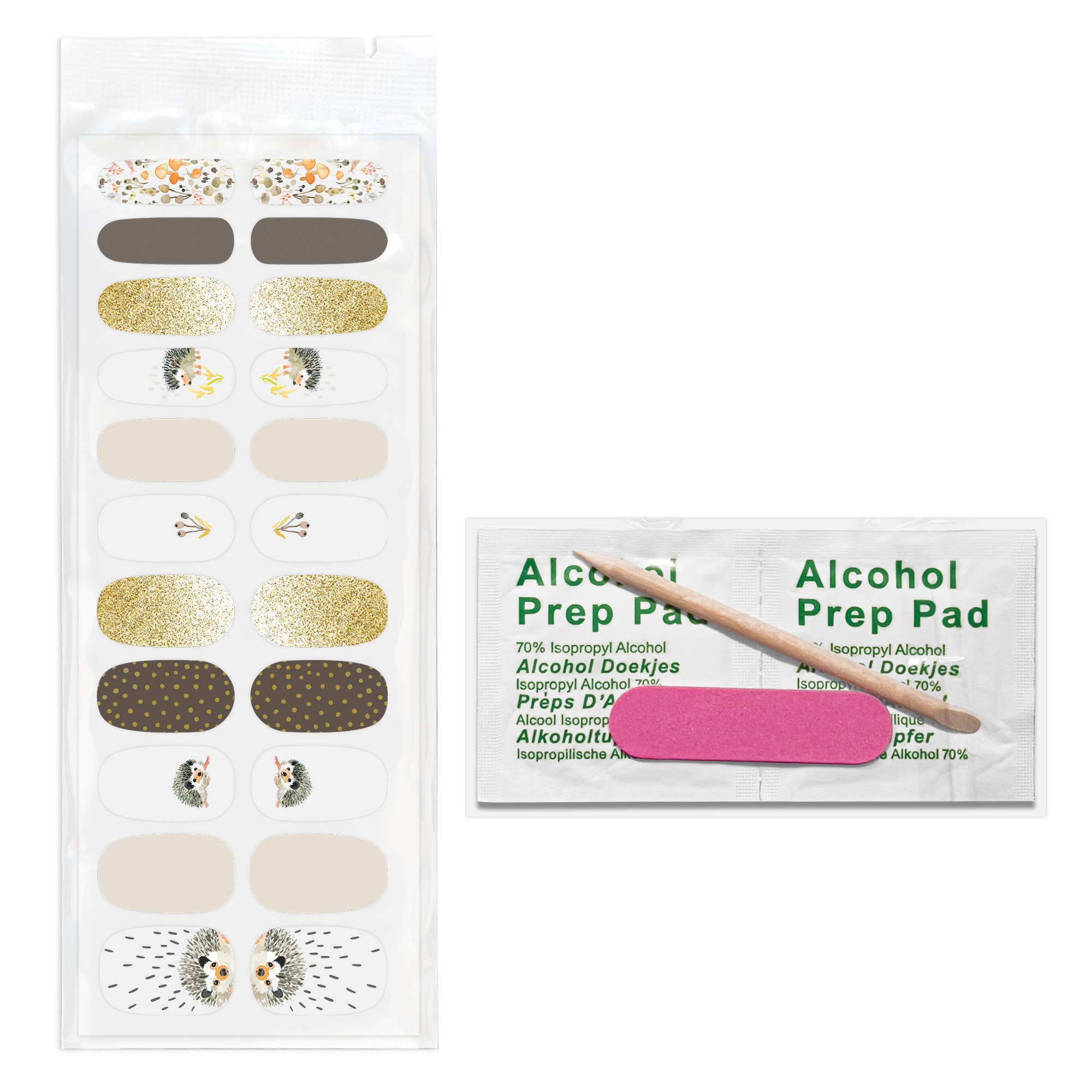 Hedgehogs Nail Wrap Kit | Porcupine Nail Care Arts Tools Accessories | On - the - go Travel Kit