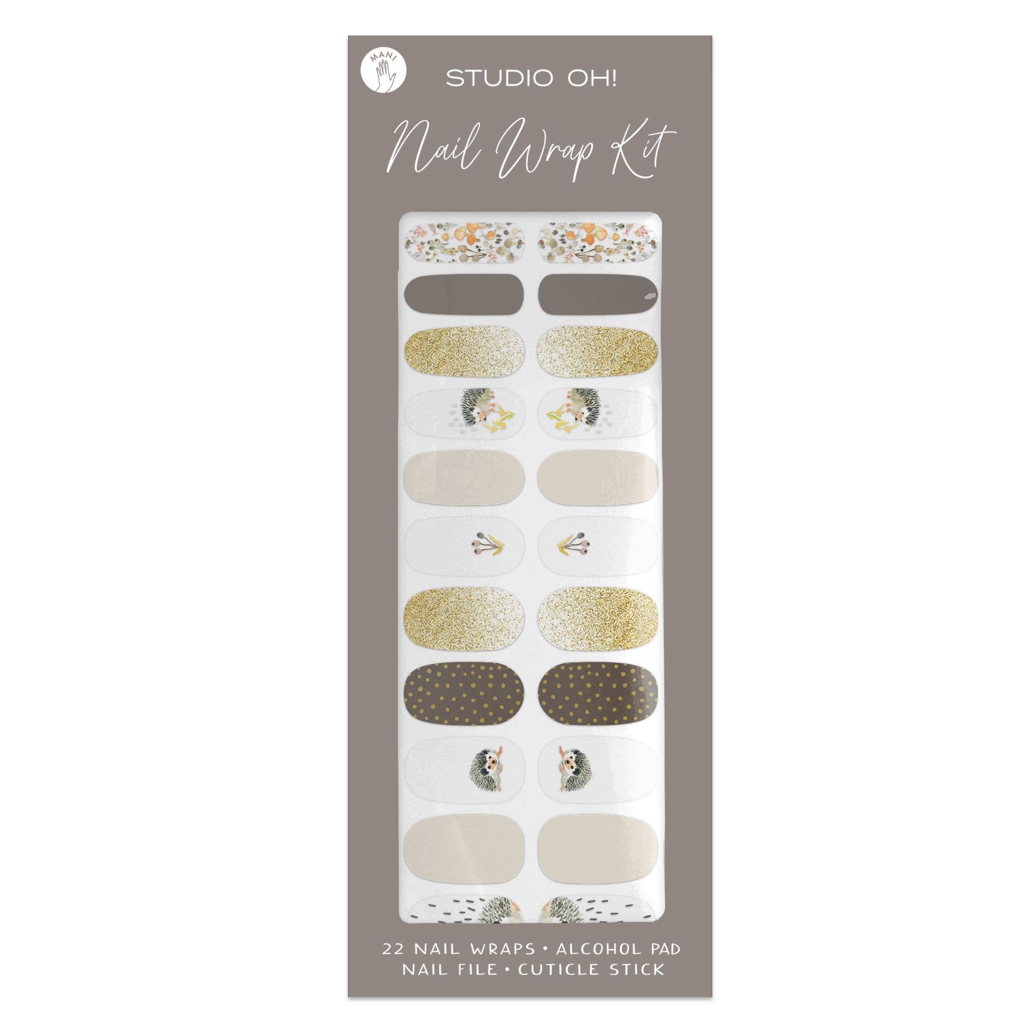 Hedgehogs Nail Wrap Kit | Porcupine Nail Care Arts Tools Accessories | On - the - go Travel Kit