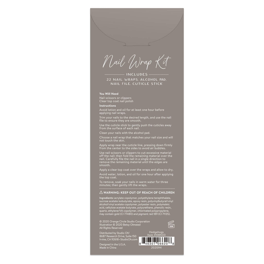 Hedgehogs Nail Wrap Kit | Porcupine Nail Care Arts Tools Accessories | On - the - go Travel Kit