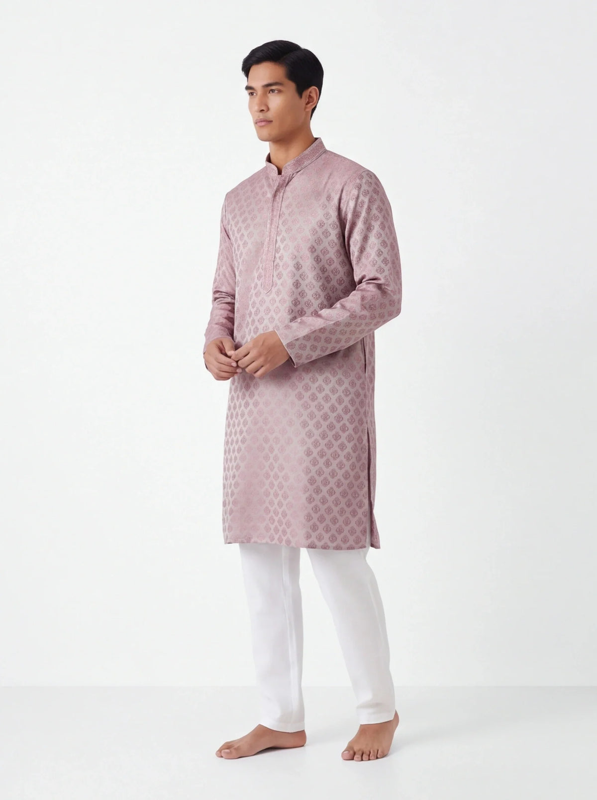 2092 - Silk kurta with white pant