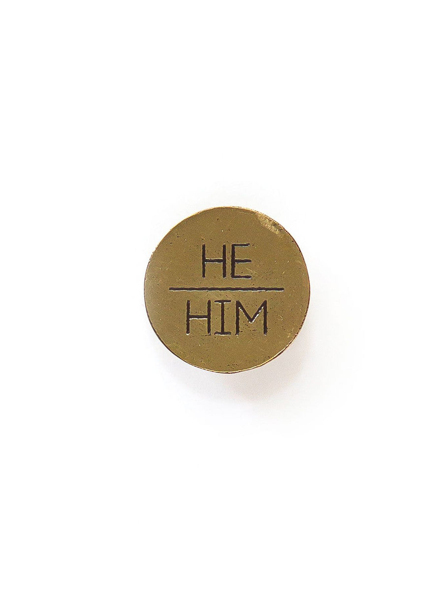 Pronoun Pins - Brass